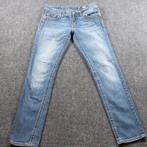 Miss Me Jeans Women's 30x31 Blue Skinny Thick Stitching
